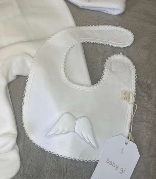 Baby Gi Angel Wings white bib