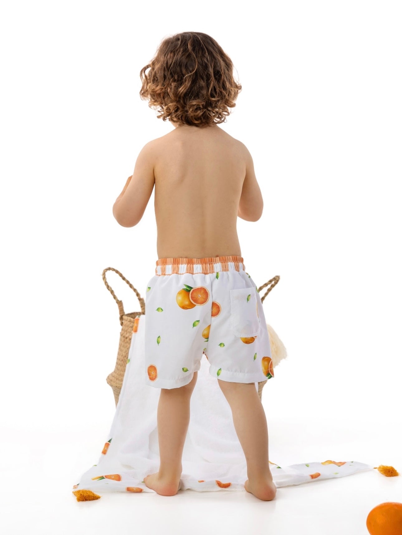 Meia Pata orange boys shorts