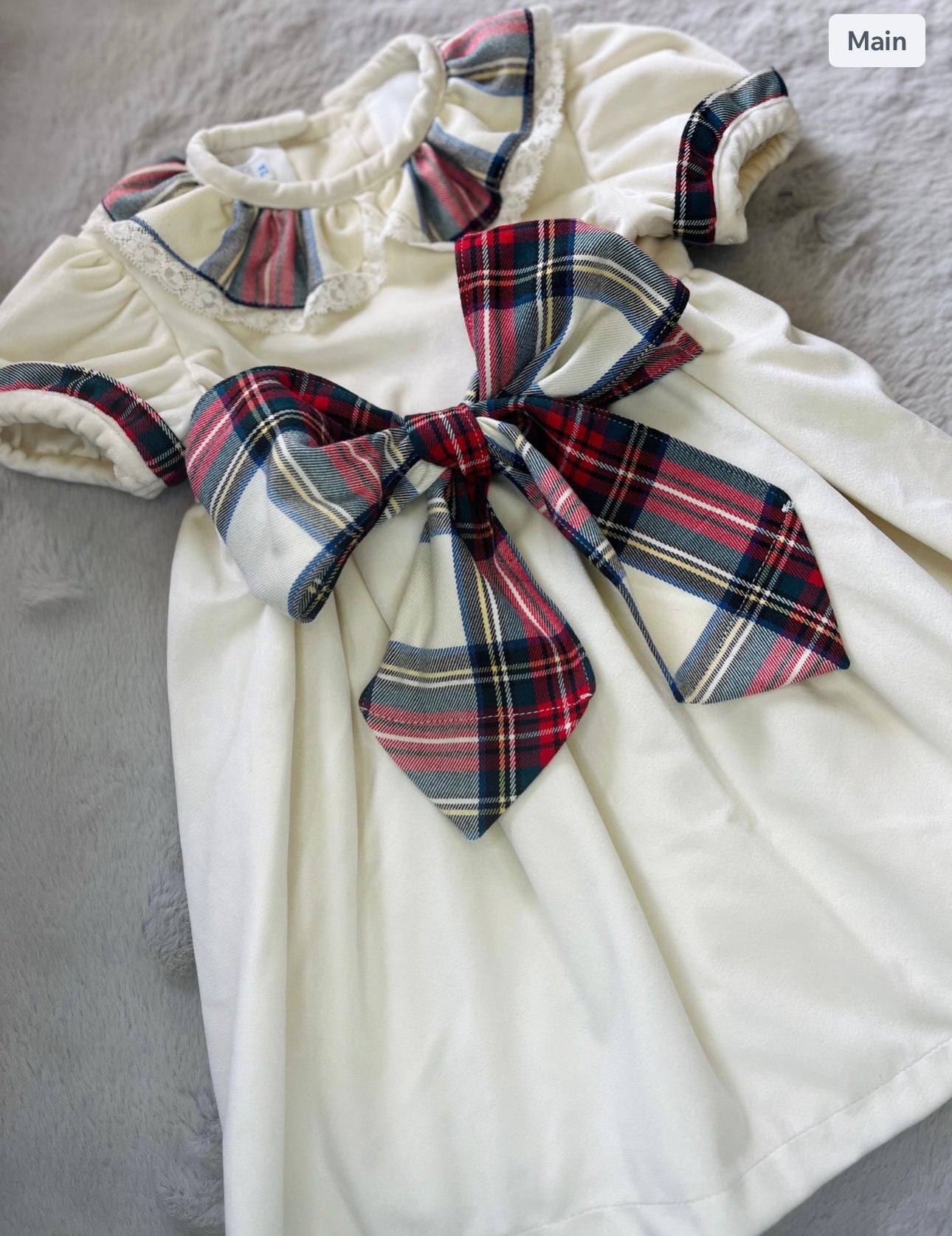 Fofettes ivory tartan dress