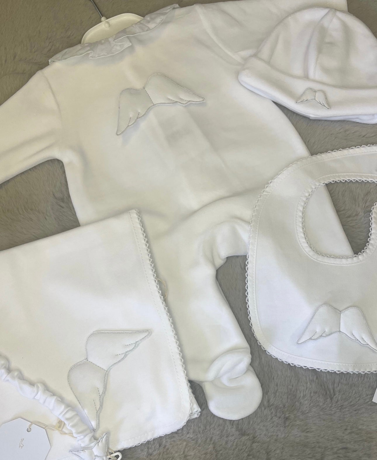 Baby Gi Angel Wing babygrow with frill collar