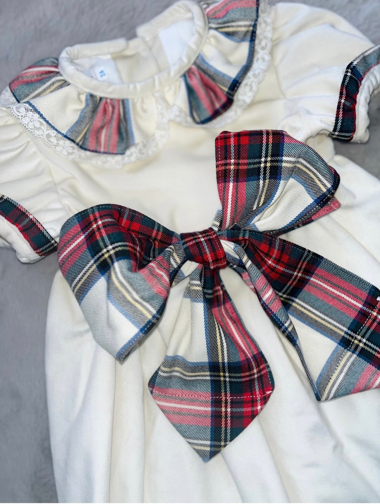 Fofettes ivory tartan dress