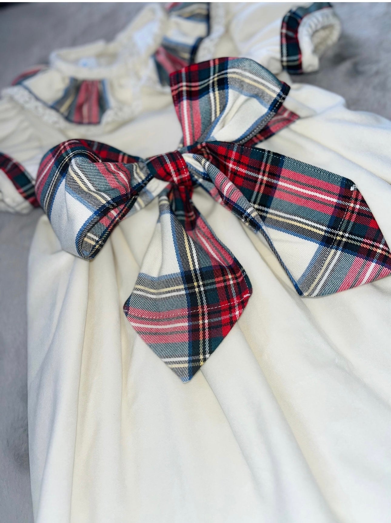 Fofettes ivory tartan dress