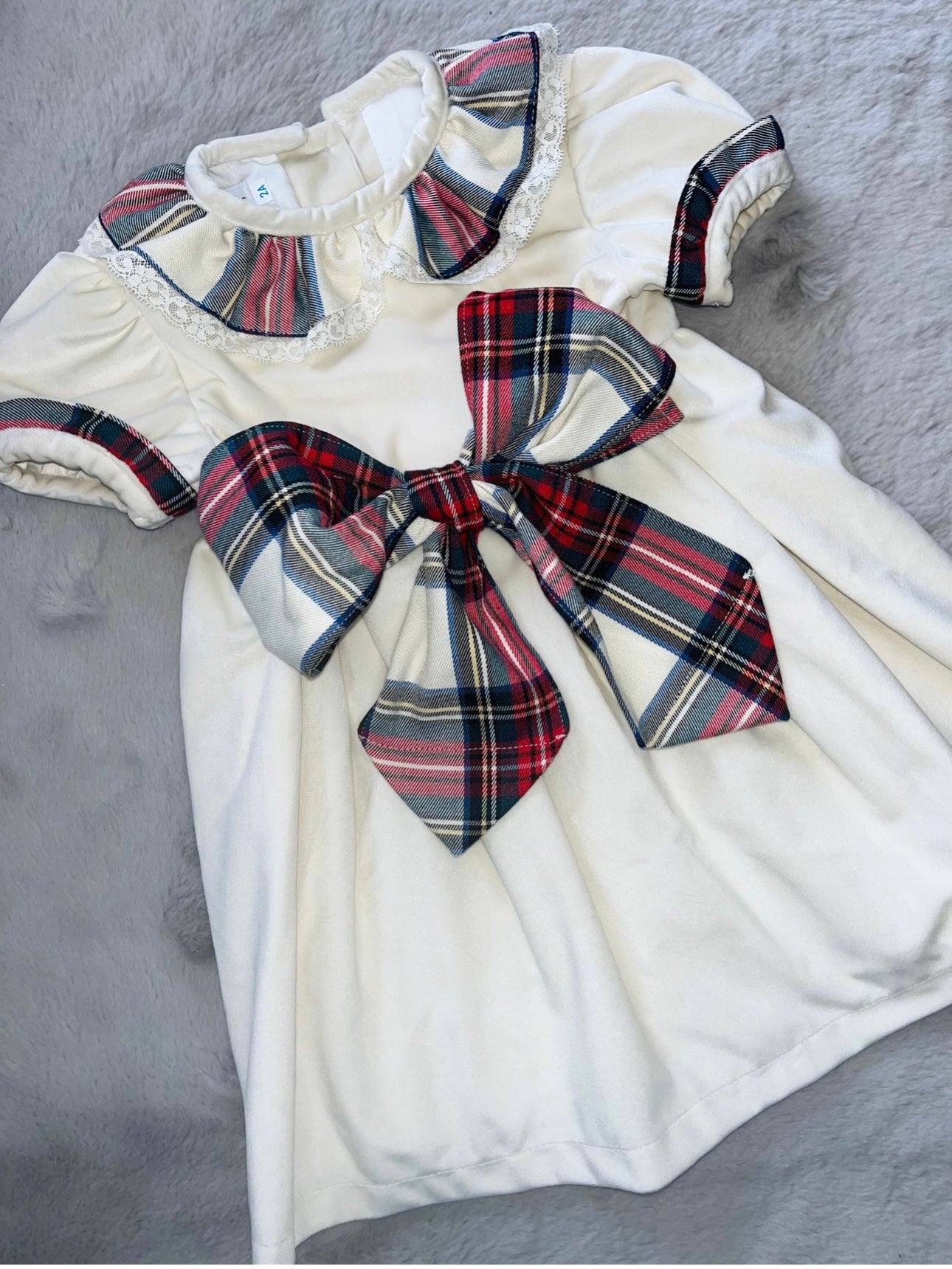 Fofettes ivory tartan dress