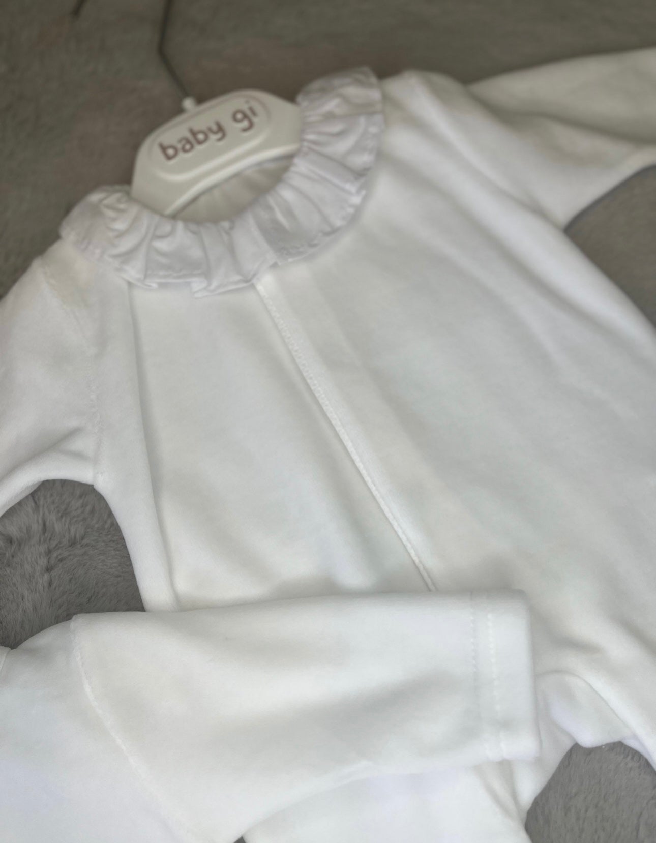 Angel Wing white frill babygrow