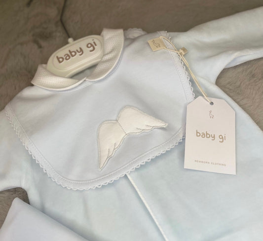 Angel wings blue bib