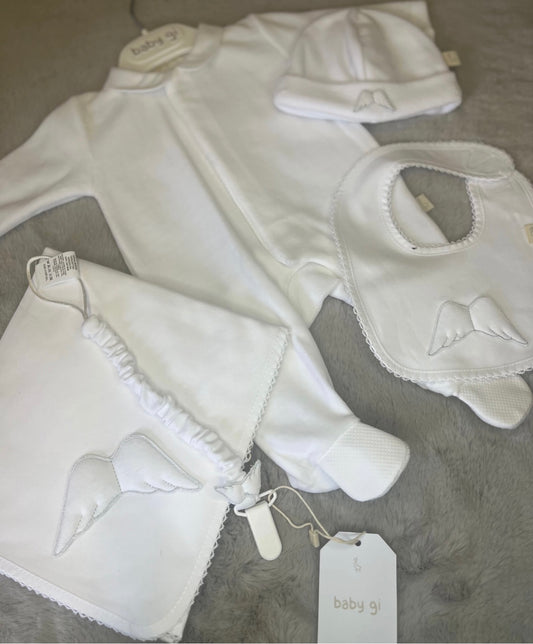 Angel wing white babygrow