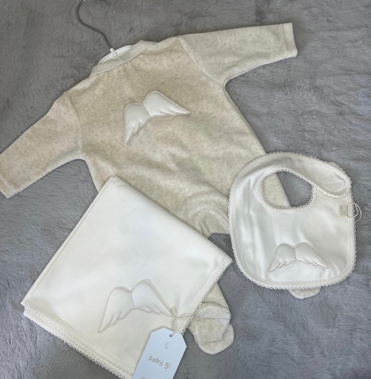 Angel Wings neutral babygrow